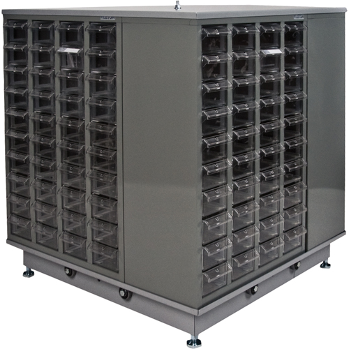 KPC-600 Parts Cabinet, Galvanized Steel, 40 Drawers, 18-3/10" x 8-7/10" x 25-3/10", Grey Infinity Industrial Services Inc.