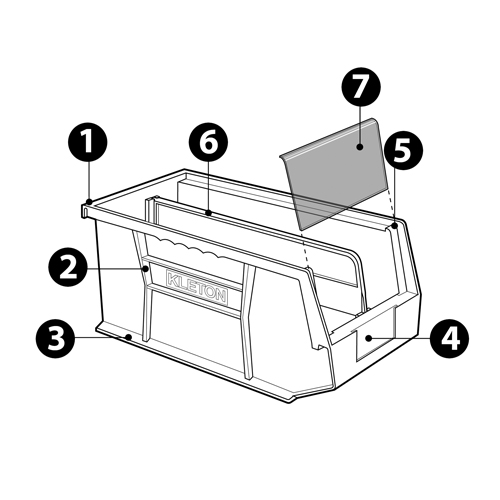 Bac empilable & &agrave; suspendre, 4-1/8" la, 3" h x 5-3/8" p, Bleu Infinity Industrial Services Inc.