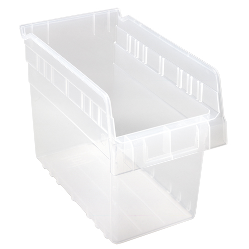 Store-Max Shelf Bins, 6-5/8" W x 8" H x 11-5/8" D, Clear, 44 lbs. Capacity Infinity Industrial Services Inc.
