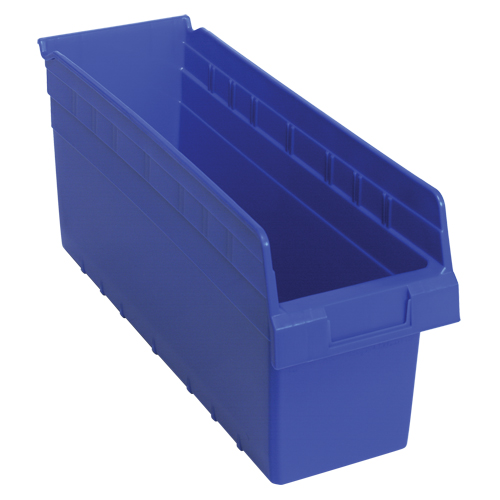 Store-Max Shelf Bins, 6-5/8" W x 8" H x 17-7/8" D, Blue, 56 lbs. Capacity Infinity Industrial Services Inc.