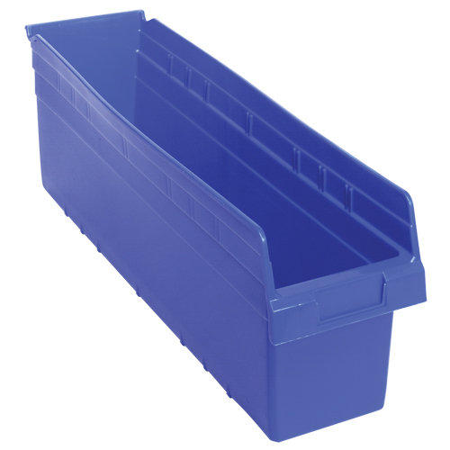 Store-Max Shelf Bins, 6-5/8" W x 8" H x 23-5/8" D, Blue, 68 lbs. Capacity Infinity Industrial Services Inc.