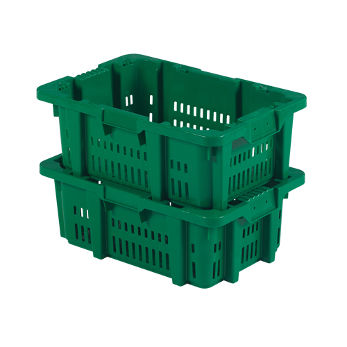 Food Handling Plastic Stack-N-Nest Container, 16" x 23.9" x 8.8", Green Infinity Industrial Services Inc.