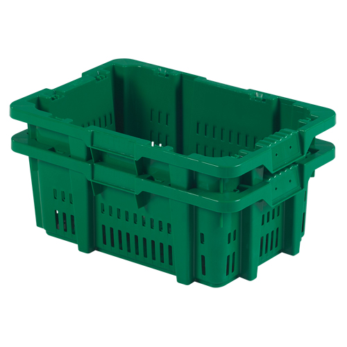 Food Handling Plastic Stack-N-Nest Container, 16" x 23.9" x 8.8", Green Infinity Industrial Services Inc.