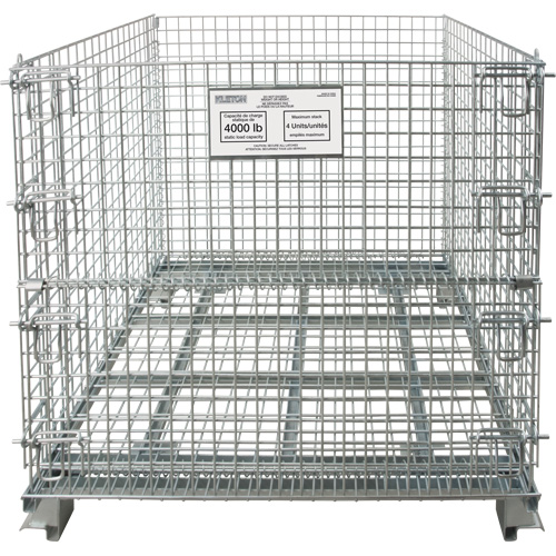Collapsible Wire Container, 48" W x 40" D x 36" H, 4000 lbs. Capacity Infinity Industrial Services Inc.