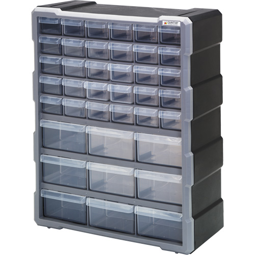 Drawer Cabinet, Plastic, 39 Drawers, 15" x 6-1/4" x 18-3/4", Black Infinity Industrial Services Inc.