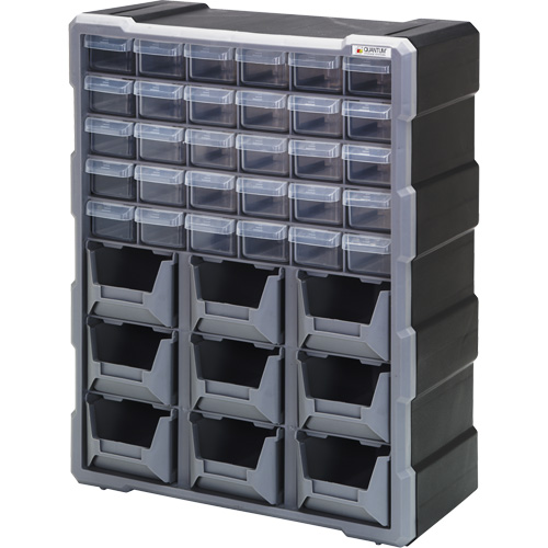 Drawer Cabinet, Plastic, 39 Drawers, 15" x 6-1/4" x 18-3/4", Black Infinity Industrial Services Inc.