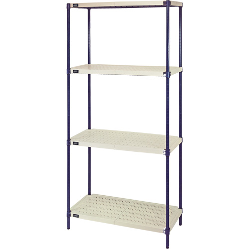 &eacute;tag&egrave;re en fils m&eacute;talliques avec tablettes en plastique, Cadre en fils m&eacute;talliques avec tablettes en plastique, Sans boulons, Capacit&eacute; 600 lb, 30" la x 72" h x 18" p Infinity Industrial Services Inc.
