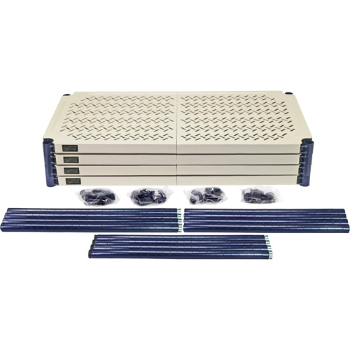&eacute;tag&egrave;re en fils m&eacute;talliques avec tablettes en plastique, Cadre en fils m&eacute;talliques avec tablettes en plastique, Sans boulons, Capacit&eacute; 600 lb, 30" la x 72" h x 18" p Infinity Industrial Services Inc.