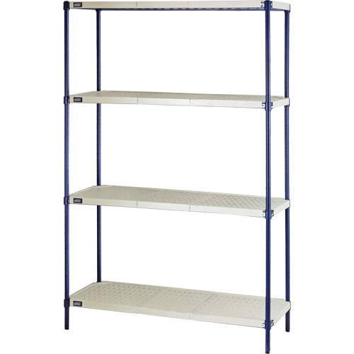 &eacute;tag&egrave;re en fils m&eacute;talliques avec tablettes en plastique, Cadre en fils m&eacute;talliques avec tablettes en plastique, Sans boulons, Capacit&eacute; 600 lb, 48" la x 72" h x 18" p Infinity Industrial Services Inc.