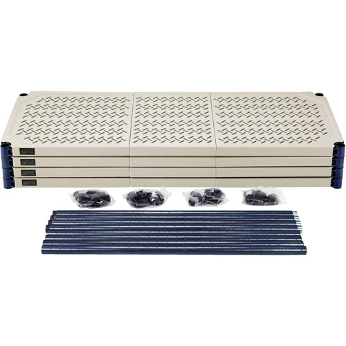 &eacute;tag&egrave;re en fils m&eacute;talliques avec tablettes en plastique, Cadre en fils m&eacute;talliques avec tablettes en plastique, Sans boulons, Capacit&eacute; 600 lb, 48" la x 72" h x 18" p Infinity Industrial Services Inc.
