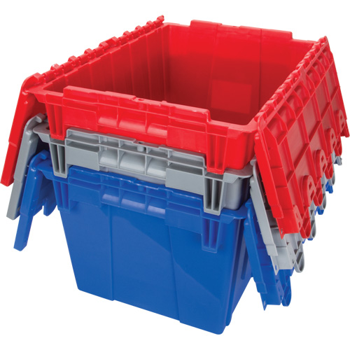 Contenant de distribution en plastique avec dessus basculant, 21,65" x 15,5" x 12,5", Gris Infinity Industrial Services Inc.
