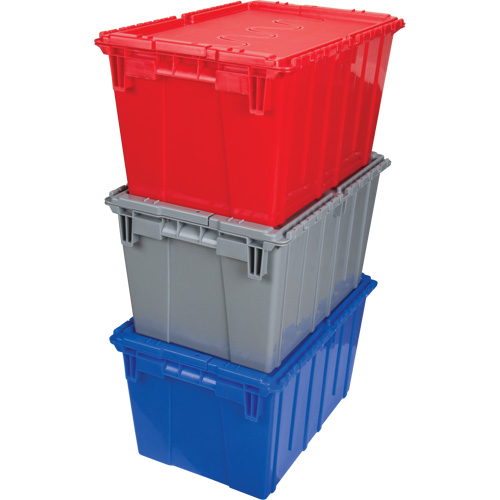 Contenant de distribution en plastique avec dessus basculant, 21,65" x 15,5" x 12,5", Gris Infinity Industrial Services Inc.