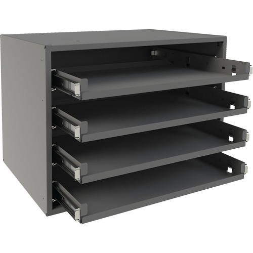 Small Bearing Rack, Steel, 4 Slots, 15-9/16" W x 11-7/8" D x 11-5/16" H, Grey Infinity Industrial Services Inc.