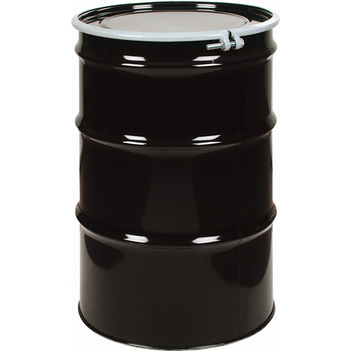 Steel Drums, 55 US gal (45 imp. gal.), Lined, Black, Open Top, 1A2/Y275/S, 18 - 20 Gauge Infinity Industrial Services Inc.