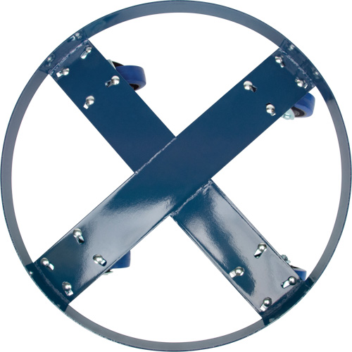 Drum Dolly, Steel, 1400 lbs. Capacity, 24" Diameter, Blue Elastic Casters Infinity Industrial Services Inc.