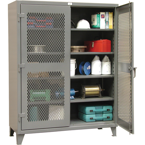 Heavy-Duty Ventilated Storage Cabinets, 4 Shelves, 72" H x 36" W x 24" D, Steel, Grey Infinity Industrial Services Inc.