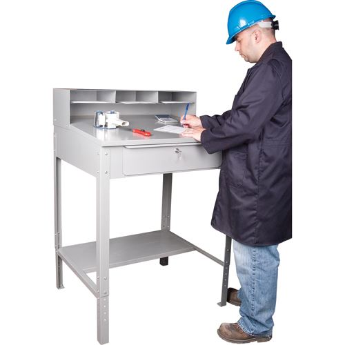 Pupitre d'atelier ouvert, 34-1/2" la x 30" p x 53" h, Gris Infinity Industrial Services Inc.