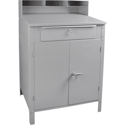 Pupitre d'atelier de style armoire, 34-1/2" la x 30" p x 53" h, Gris Infinity Industrial Services Inc.
