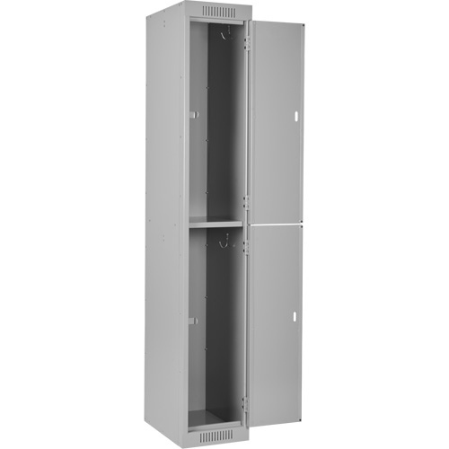 Clean Line Lockers, 2 -tier, Bank of 4, 48" x 18" x 72", Steel, Grey, Rivet (Assembled) Infinity Industrial Services Inc.