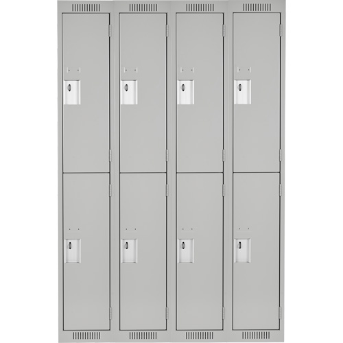 Clean Line Lockers, 2 -tier, Bank of 4, 48" x 18" x 72", Steel, Grey, Rivet (Assembled) Infinity Industrial Services Inc.