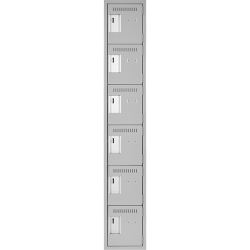 Clean Line Lockerettes, 6 -tier, 12" x 18" x 72", Steel, Grey, Rivet (Assembled) Infinity Industrial Services Inc.