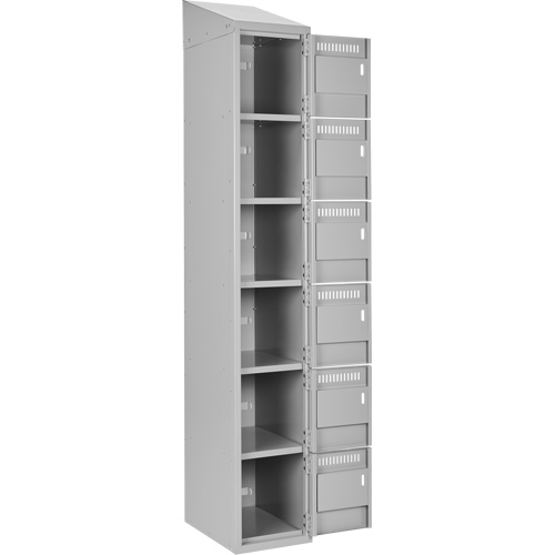 Clean Line Lockerette , 6 -tier, Bank of 4, 48" x 18" x 78", Steel, Grey, Rivet (Assembled) Infinity Industrial Services Inc.