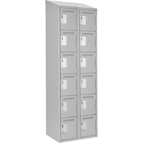 Clean Line Lockerette , 6 -tier, Bank of 2, 24" x 18" x 78", Steel, Grey, Rivet (Assembled) Infinity Industrial Services Inc.