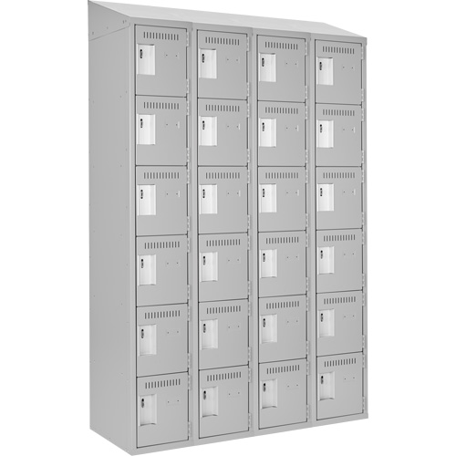 Clean Line Lockerette , 6 -tier, Bank of 4, 48" x 18" x 78", Steel, Grey, Rivet (Assembled) Infinity Industrial Services Inc.