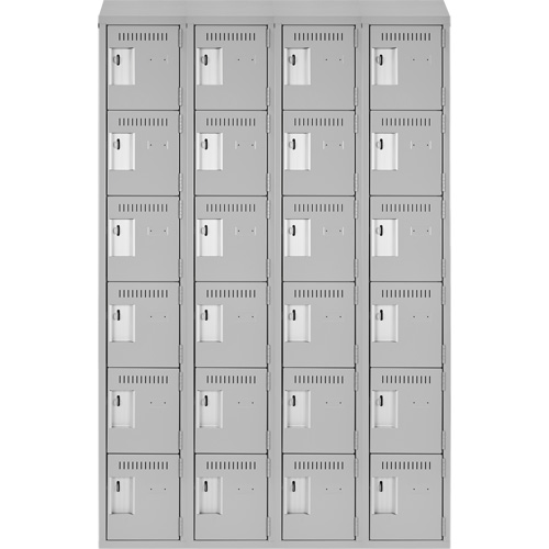 Clean Line Lockerette , 6 -tier, Bank of 4, 48" x 18" x 78", Steel, Grey, Rivet (Assembled) Infinity Industrial Services Inc.