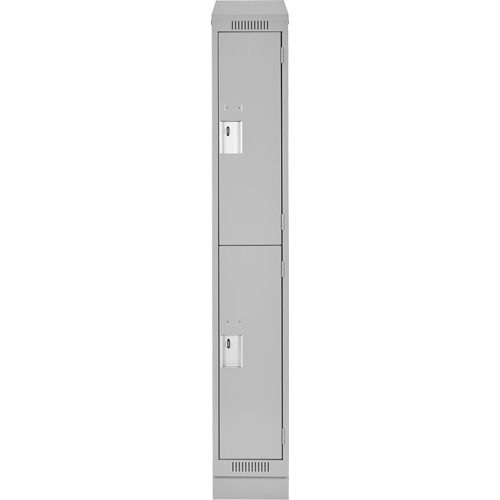 Clean Line Lockers, 2 -tier, 12" x 18" x 82", Steel, Grey, Rivet (Assembled) Infinity Industrial Services Inc.