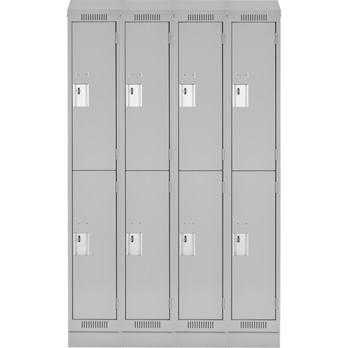 Clean Line Lockers, 2 -tier, Bank of 4, 48" x 18" x 82", Steel, Grey, Rivet (Assembled) Infinity Industrial Services Inc.