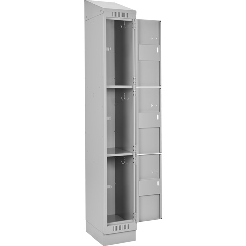 Clean Line Lockers, 3 -tier, Bank of 3, 36" x 18" x 82", Steel, Grey, Rivet (Assembled) Infinity Industrial Services Inc.