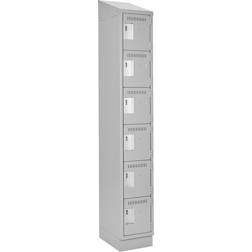 Clean Line Lockerette, 6 -tier, 12" x 18" x 82", Steel, Grey, Rivet (Assembled) Infinity Industrial Services Inc.