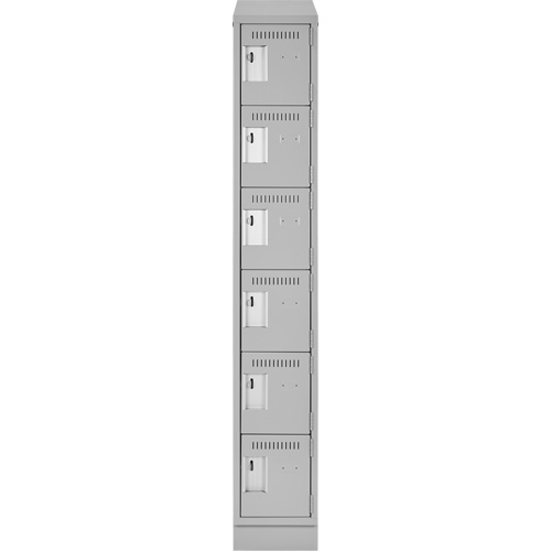 Clean Line Lockerette, 6 -tier, 12" x 18" x 82", Steel, Grey, Rivet (Assembled) Infinity Industrial Services Inc.