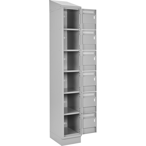 Clean Line Lockerette, 6 -tier, Bank of 3, 36" x 18" x 82", Steel, Grey, Rivet (Assembled) Infinity Industrial Services Inc.