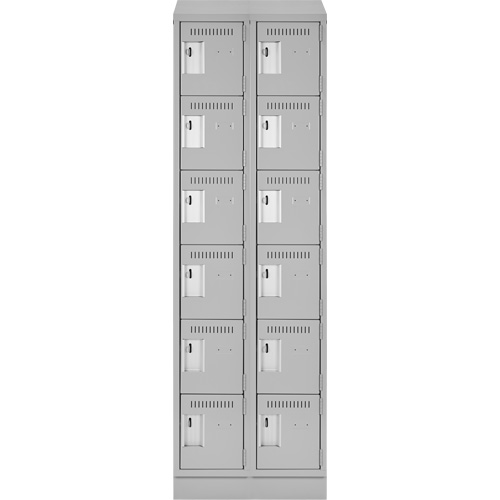 Clean Line Lockerette, 6 -tier, Bank of 2, 24" x 18" x 82", Steel, Grey, Rivet (Assembled) Infinity Industrial Services Inc.