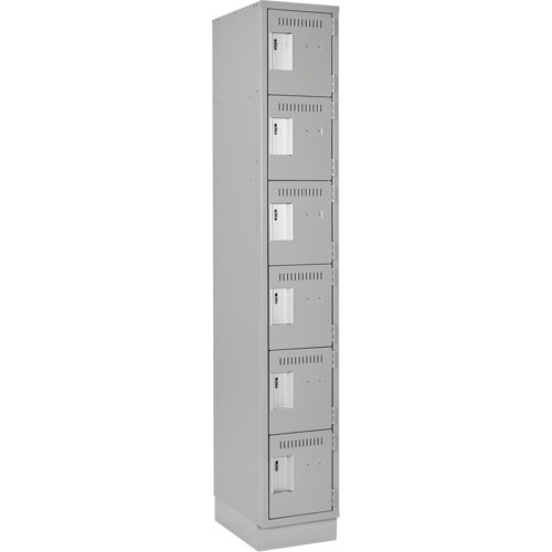 Clean Line Lockerette, 6 -tier, 12" x 18" x 76", Steel, Grey, Rivet (Assembled) Infinity Industrial Services Inc.