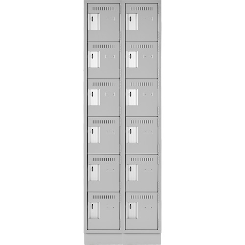 Clean Line Lockerette, 6 -tier, Bank of 2, 24" x 18" x 76", Steel, Grey, Rivet (Assembled) Infinity Industrial Services Inc.