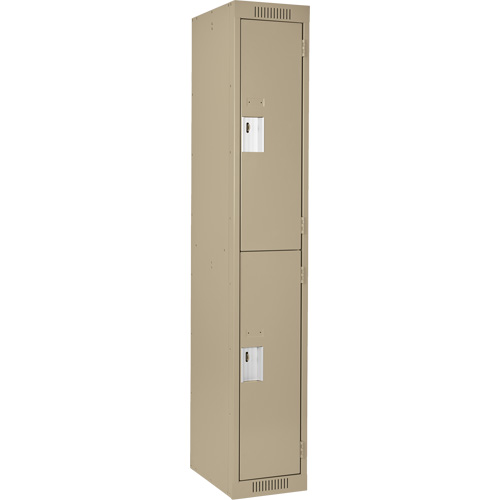 Clean Line Lockers, 2 -tier, 12" x 18" x 72", Steel, Beige, Rivet (Assembled) Infinity Industrial Services Inc.