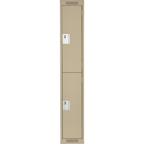 Clean Line Lockers, 2 -tier, 12" x 18" x 72", Steel, Beige, Rivet (Assembled) Infinity Industrial Services Inc.