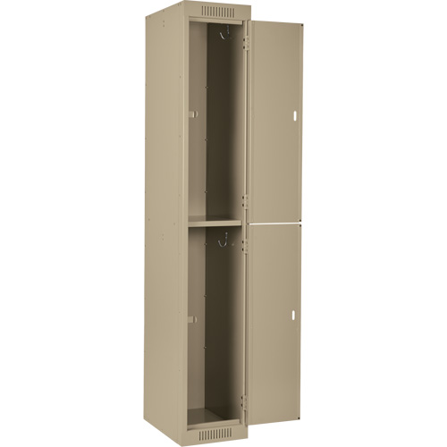 Clean Line Lockers, 2 -tier, Bank of 3, 36" x 18" x 72", Steel, Beige, Rivet (Assembled) Infinity Industrial Services Inc.