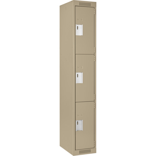 Casiers Clean Line, 3 niveaux, 12" x 18" x 72", Acier, Beige, Rivet (assembl&eacute;) Infinity Industrial Services Inc.