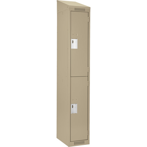 Casiers Clean Line, 2 niveaux, 12" x 18" x 78", Acier, Beige, Rivet (assembl&eacute;) Infinity Industrial Services Inc.