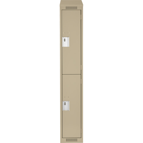 Casiers Clean Line, 2 niveaux, 12" x 18" x 78", Acier, Beige, Rivet (assembl&eacute;) Infinity Industrial Services Inc.