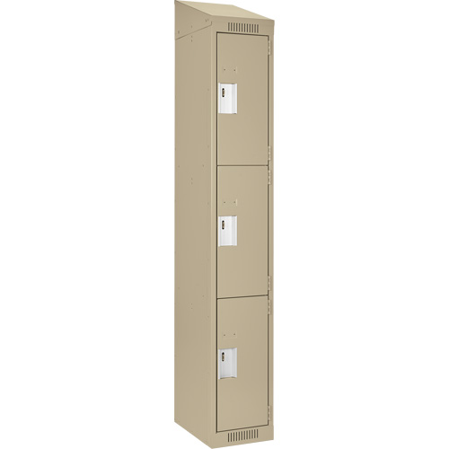 Casiers Clean Line, 3 niveaux, 12" x 18" x 78", Acier, Beige, Rivet (assembl&eacute;) Infinity Industrial Services Inc.
