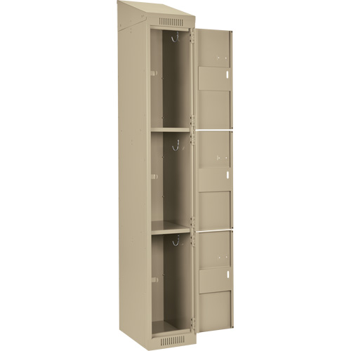 Clean Line Lockers, 3 -tier, Bank of 4, 48" x 18" x 78", Steel, Beige, Rivet (Assembled) Infinity Industrial Services Inc.
