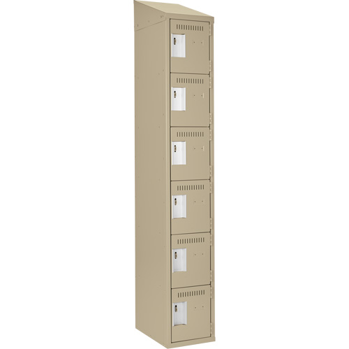 Petits casiers Clean Line, 6 niveaux, 12" x 18" x 78", Acier, Beige, Rivet (assembl&eacute;) Infinity Industrial Services Inc.