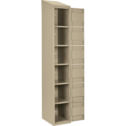 Clean Line Lockerette, 6 -tier, Bank of 3, 36" x 18" x 78", Steel, Beige, Rivet (Assembled) Infinity Industrial Services Inc.