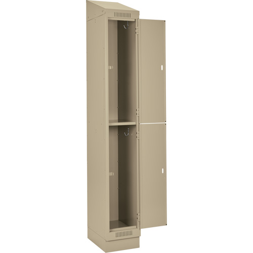 Clean Line Lockers, 2 -tier, Bank of 3, 36" x 18" x 82", Steel, Beige, Rivet (Assembled) Infinity Industrial Services Inc.