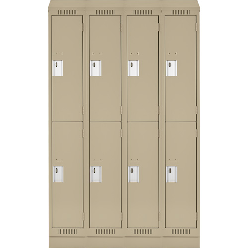 Clean Line Lockers, 2 -tier, Bank of 4, 48" x 18" x 82", Steel, Beige, Rivet (Assembled) Infinity Industrial Services Inc.